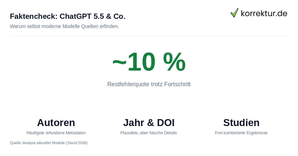 Faktencheck: ChatGPT 5.5 & Co. ChatGPT Quellen kritisch prüfen: Statistische Fakten zu Halluzinationen und Fehlquoten