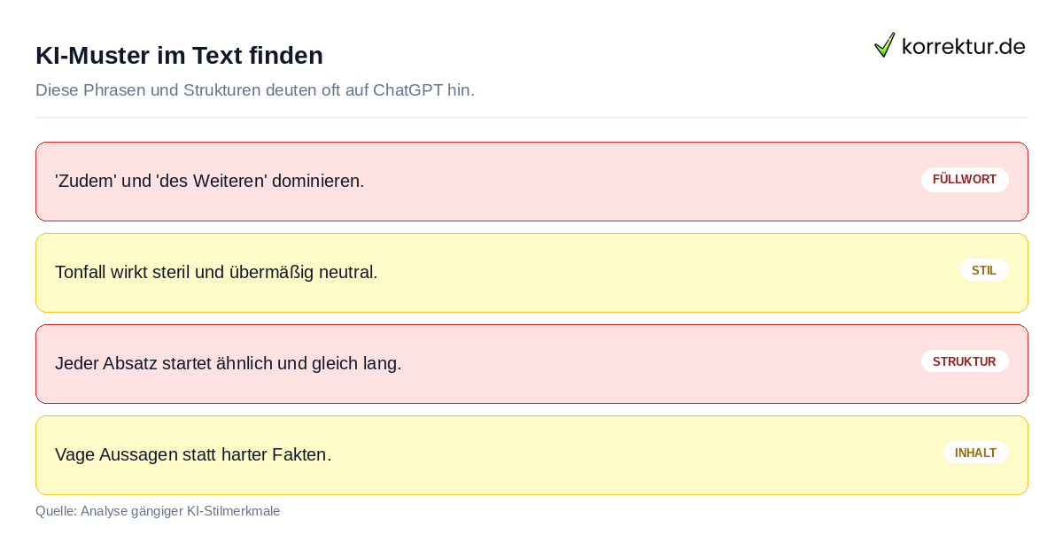Sieben typische Hinweise auf KI-generierte Texte erkennen