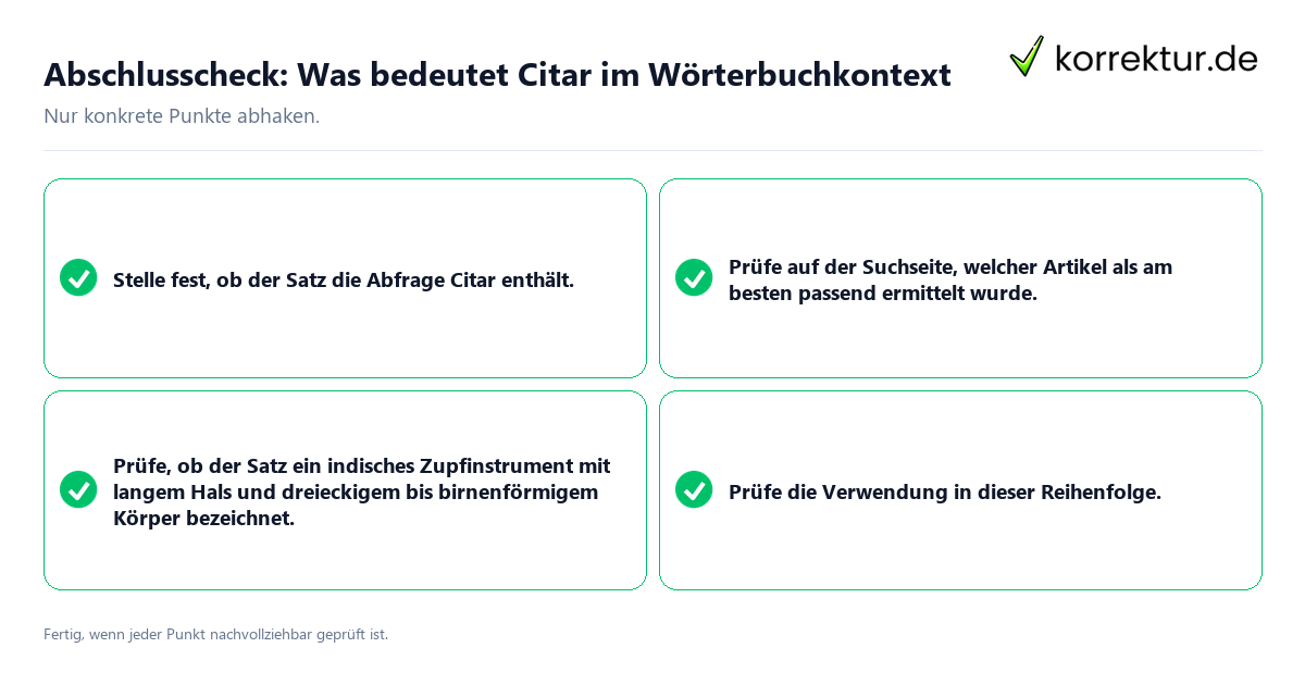 Konkreter Abschlusscheck zu Was bedeutet Citar im Wörterbuchkontext