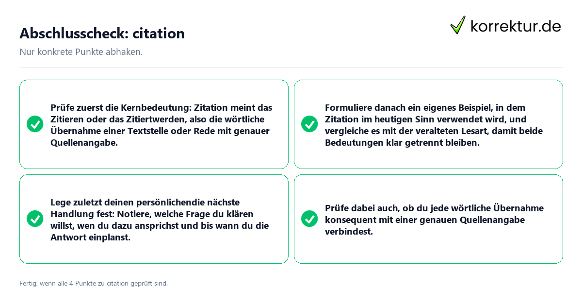 Konkreter Abschlusscheck zu citation