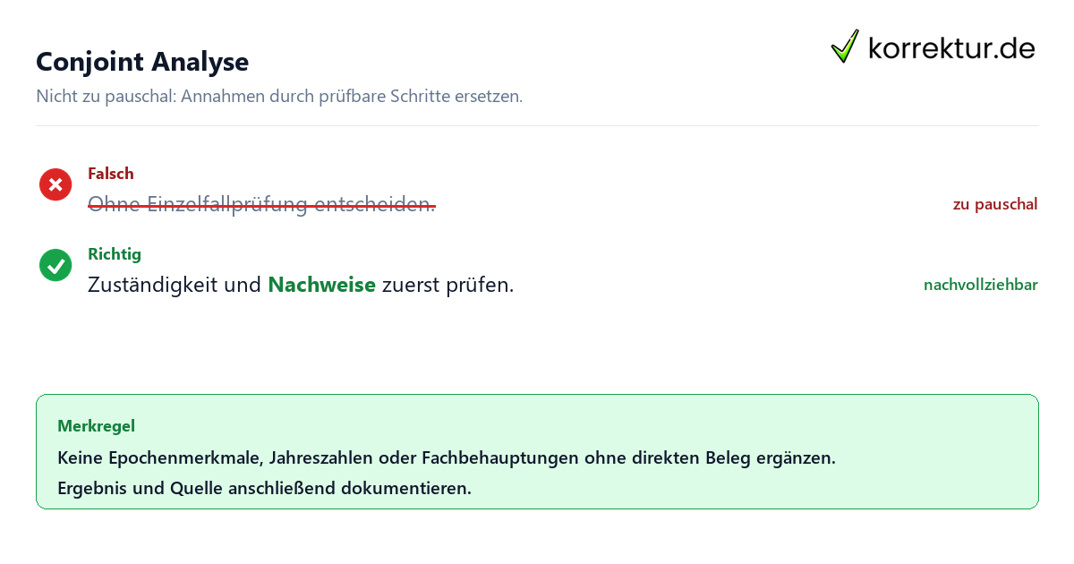 Ungeeignete und belastbare Vorgehensweise bei Conjoint Analyse