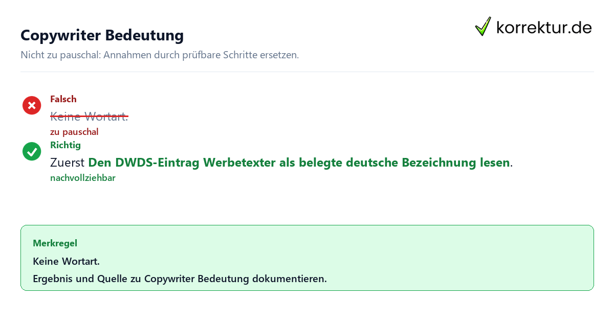 Ungeeignete und belastbare Vorgehensweise bei Copywriter Bedeutung
