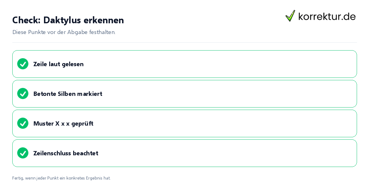 Check: Daktylus erkennen Daktylus erkennen: Prüfliste mit vier Punkten
