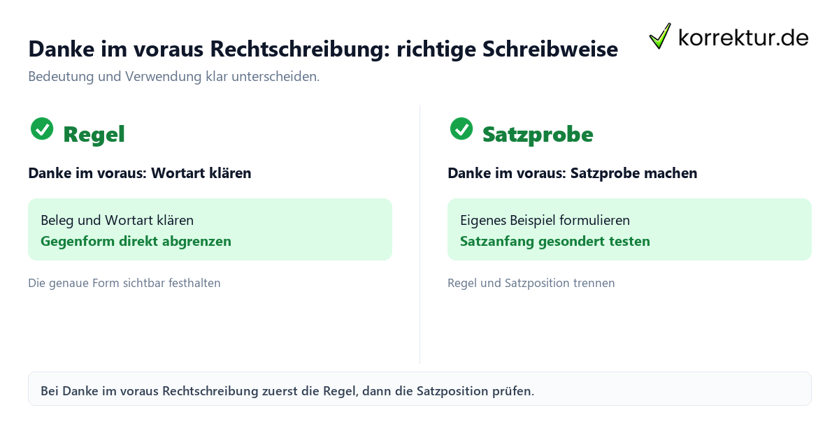 Danke im voraus Rechtschreibung: richtige Schreibweise mit Bedeutung und passender Verwendung im Vergleich