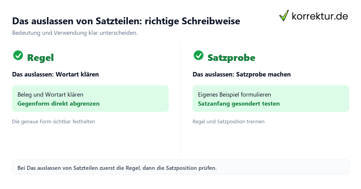 Das auslassen von Satzteilen: richtige Schreibweise mit Bedeutung und passender Verwendung im Vergleich