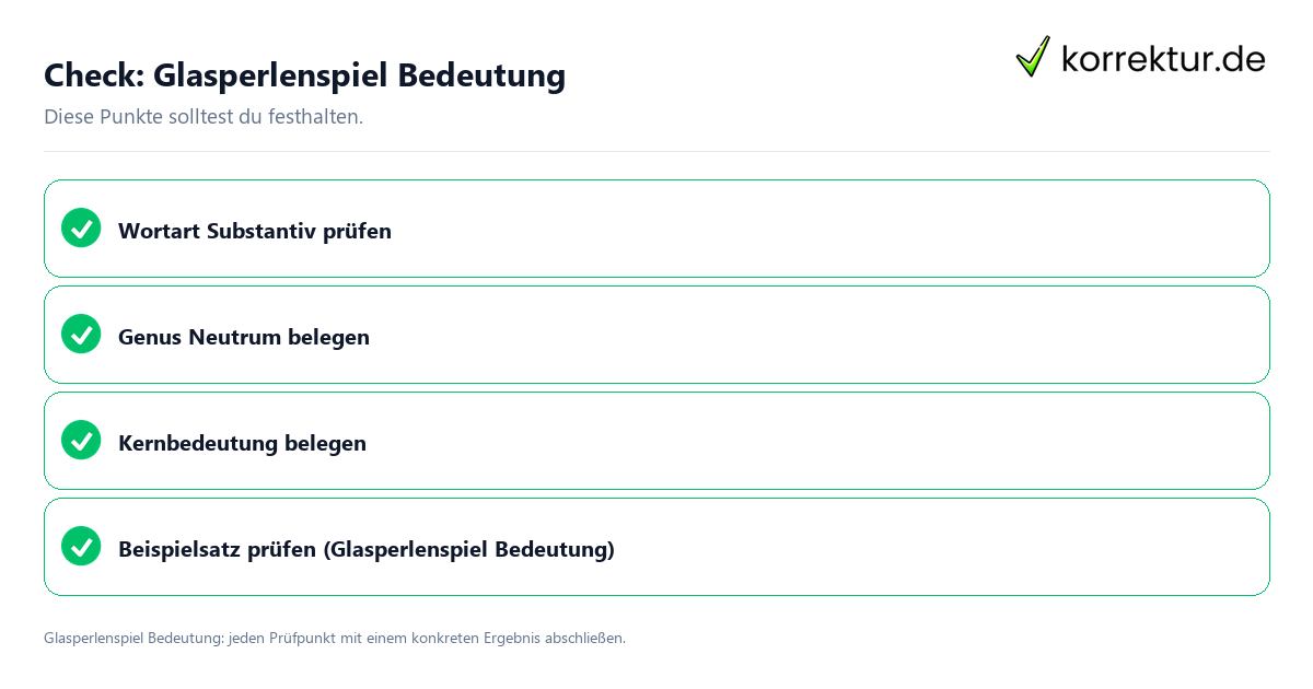 Check: Glasperlenspiel Bedeutung Glasperlenspiel Bedeutung mit einer themenspezifischen Checkliste