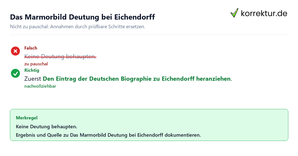 Das Marmorbild Deutung bei Eichendorff Ungeeignete und belastbare Vorgehensweise bei Das Marmorbild Deutung bei Eichendorff