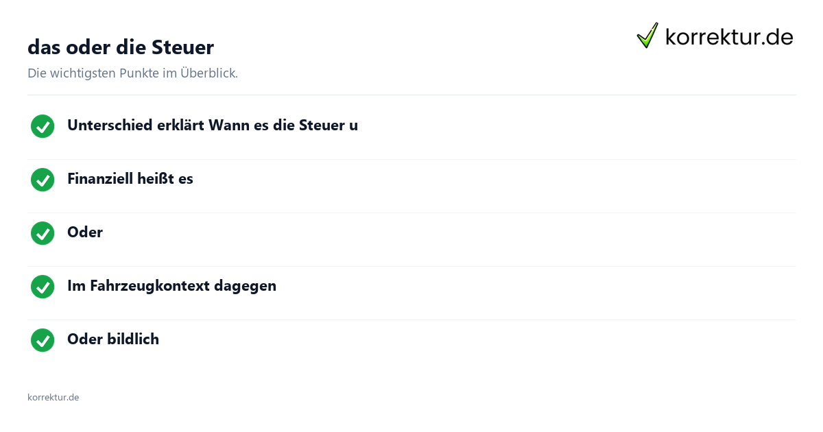 das oder die Steuer