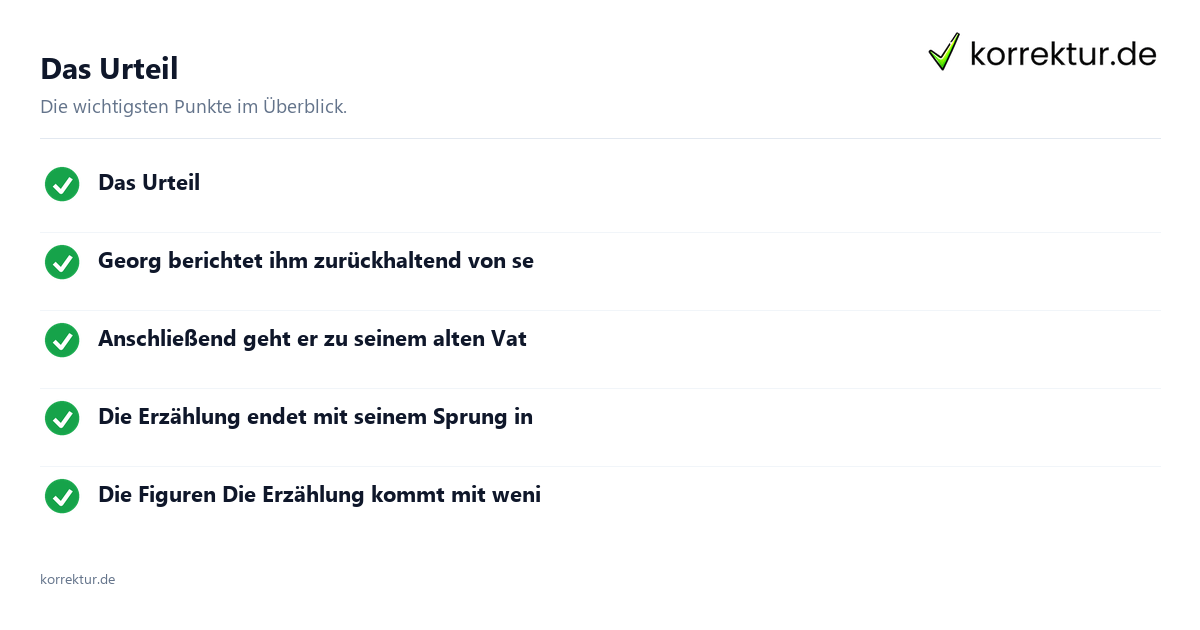 Das Urteil Das Urteil: Überblick