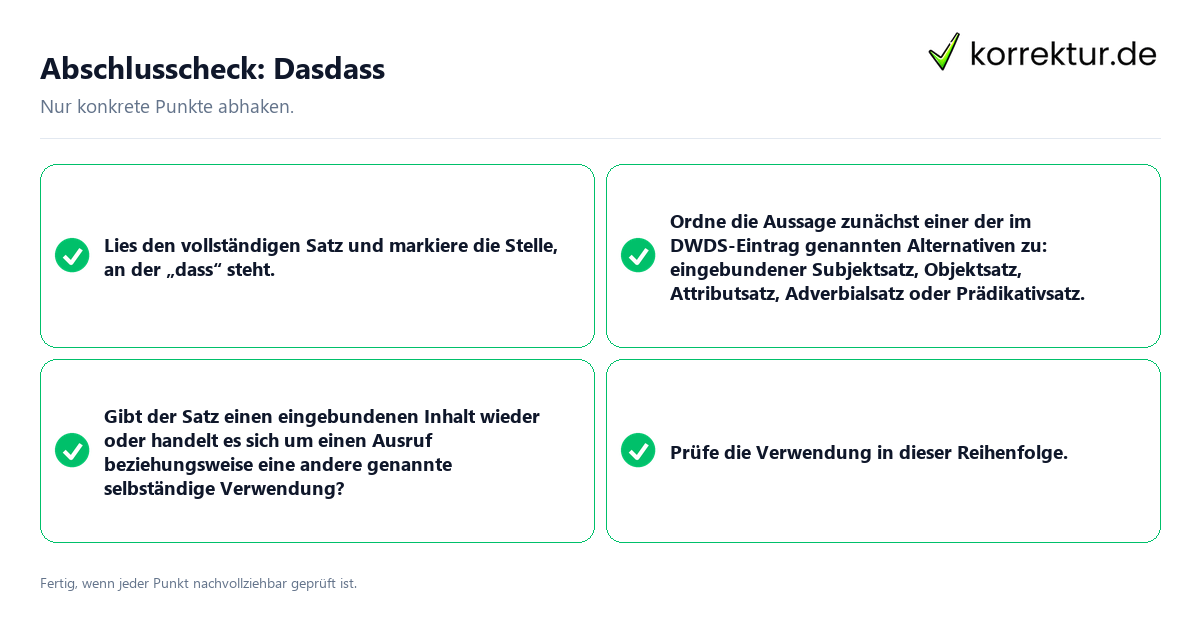 Abschlusscheck: Dasdass Konkreter Abschlusscheck zu Dasdass