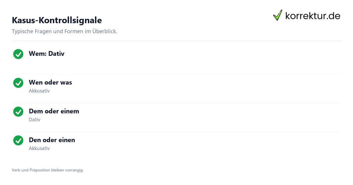 Dativ Akkusativ Tabelle