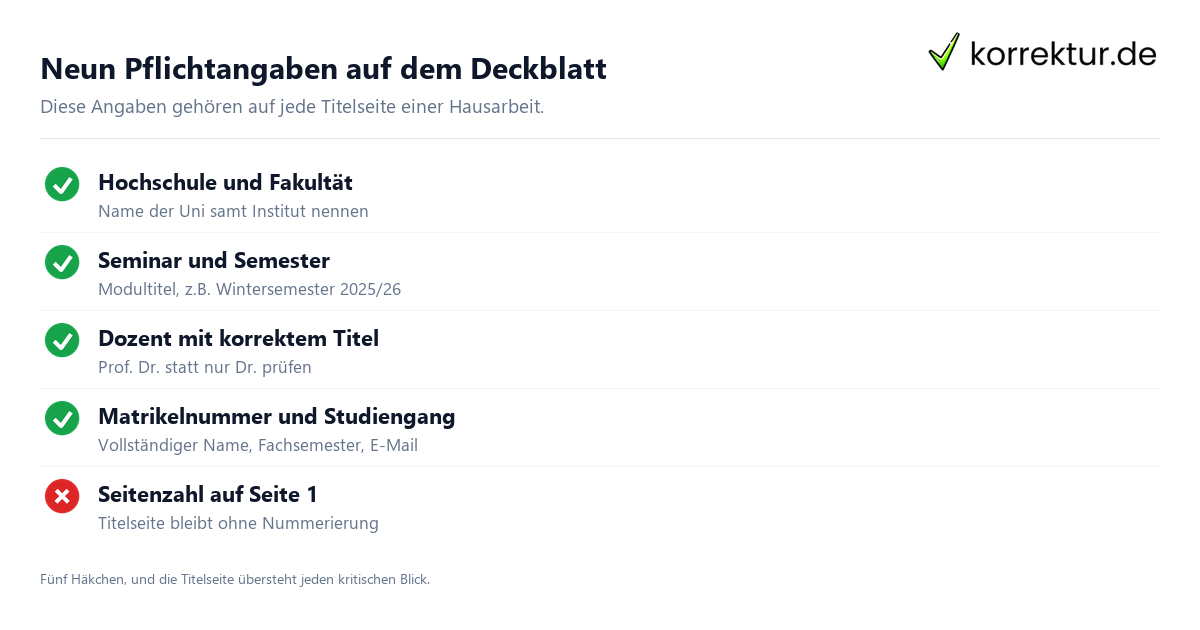 Deckblatt Hausarbeit Deckblatt Hausarbeit