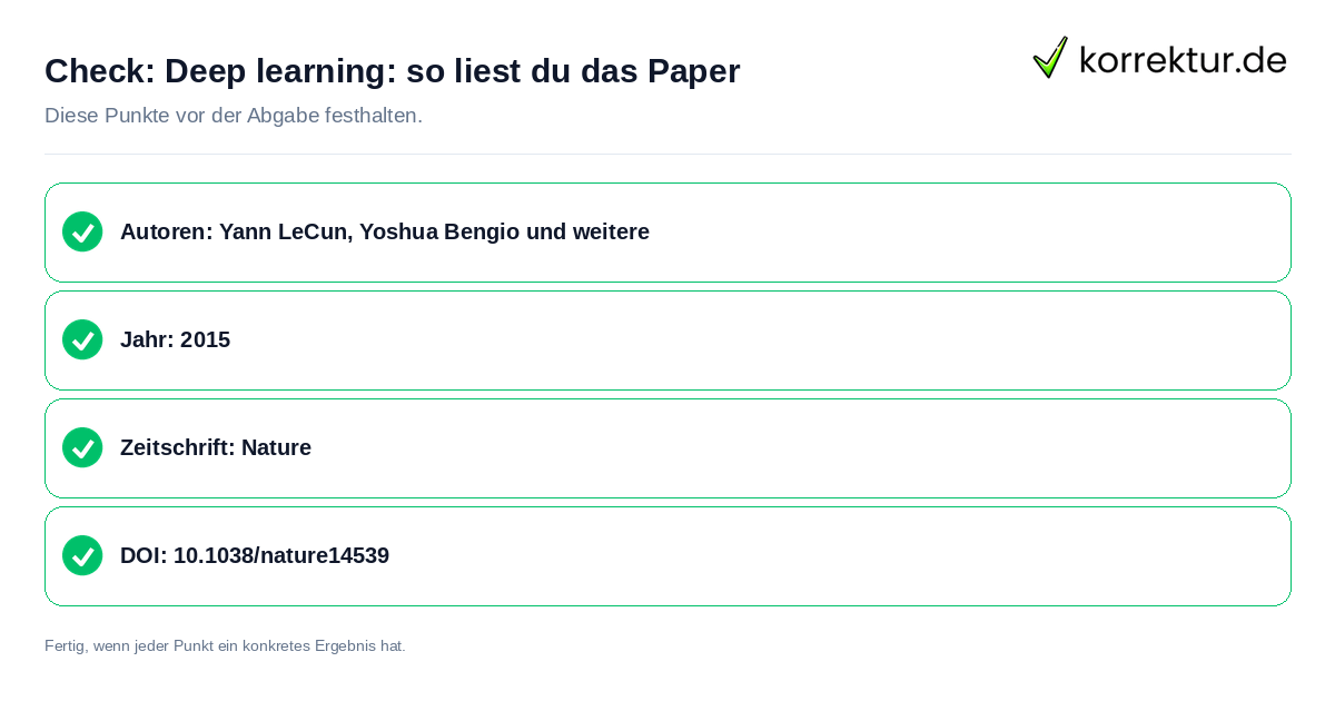 Check: Deep learning: so liest du das Paper Deep learning: so liest du das Paper: Prüfliste mit vier Punkten