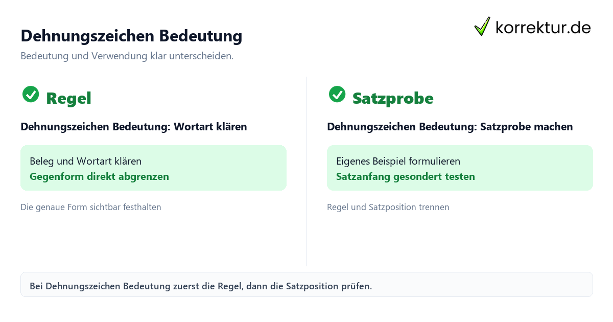 Dehnungszeichen Bedeutung mit Bedeutung und passender Verwendung im Vergleich