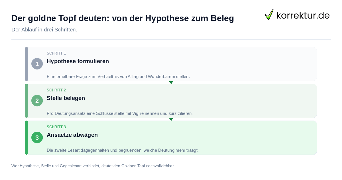 Der goldne Topf deuten: von der Hypothese zum Beleg Der goldne Topf deuten: von der Hypothese zum Beleg: der Ablauf in drei Schritten