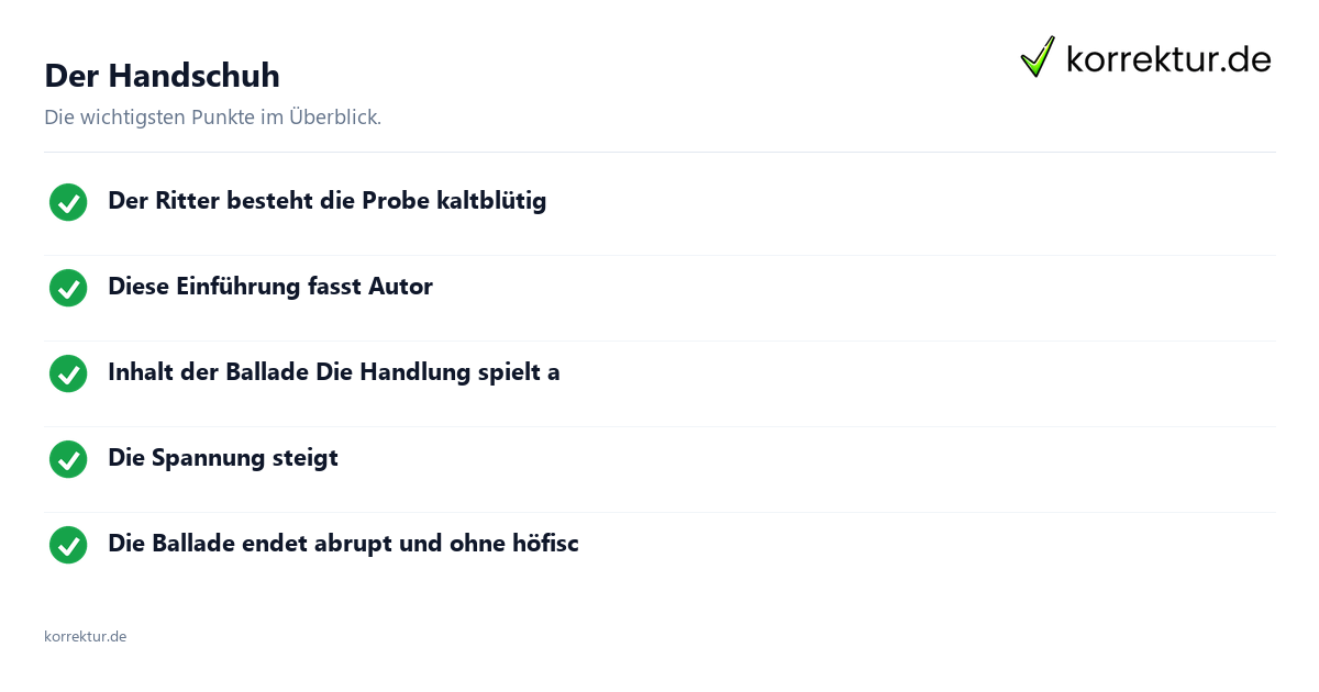 Der Handschuh Der Handschuh