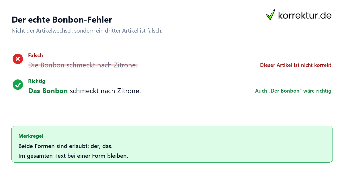 Der oder das Bonbon: Häufiger Fehler mit dem Artikel