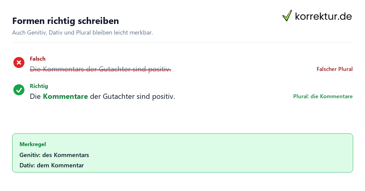 Der oder das Kommentar – welcher Artikel ist richtig?