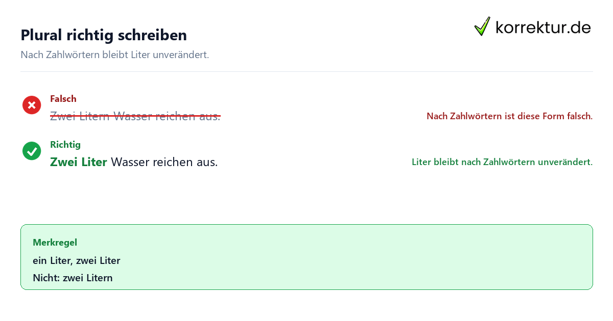 Plural richtig schreiben der oder das Liter: Häufiger Fehler bei der Pluralform