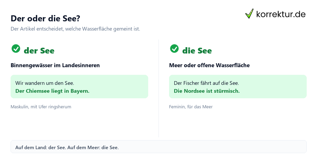 der oder die See: Binnengewässer und Meer im Vergleich