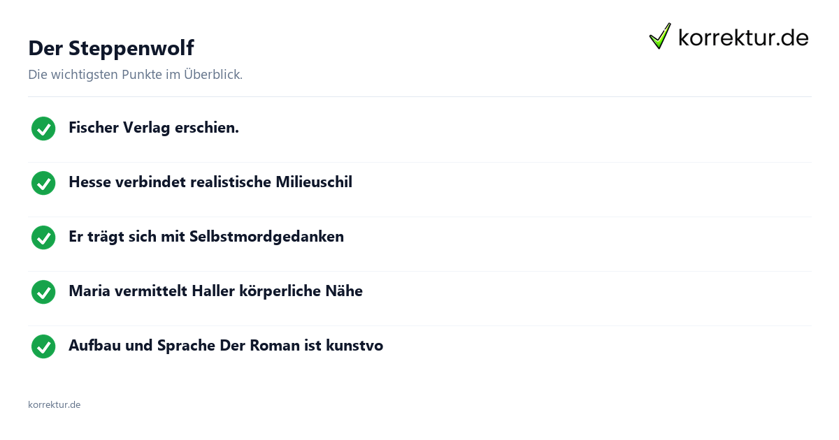 Der Steppenwolf: Überblick