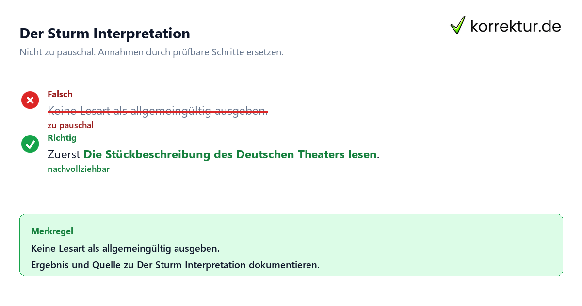 Der Sturm Interpretation Ungeeignete und belastbare Vorgehensweise bei Der Sturm Interpretation