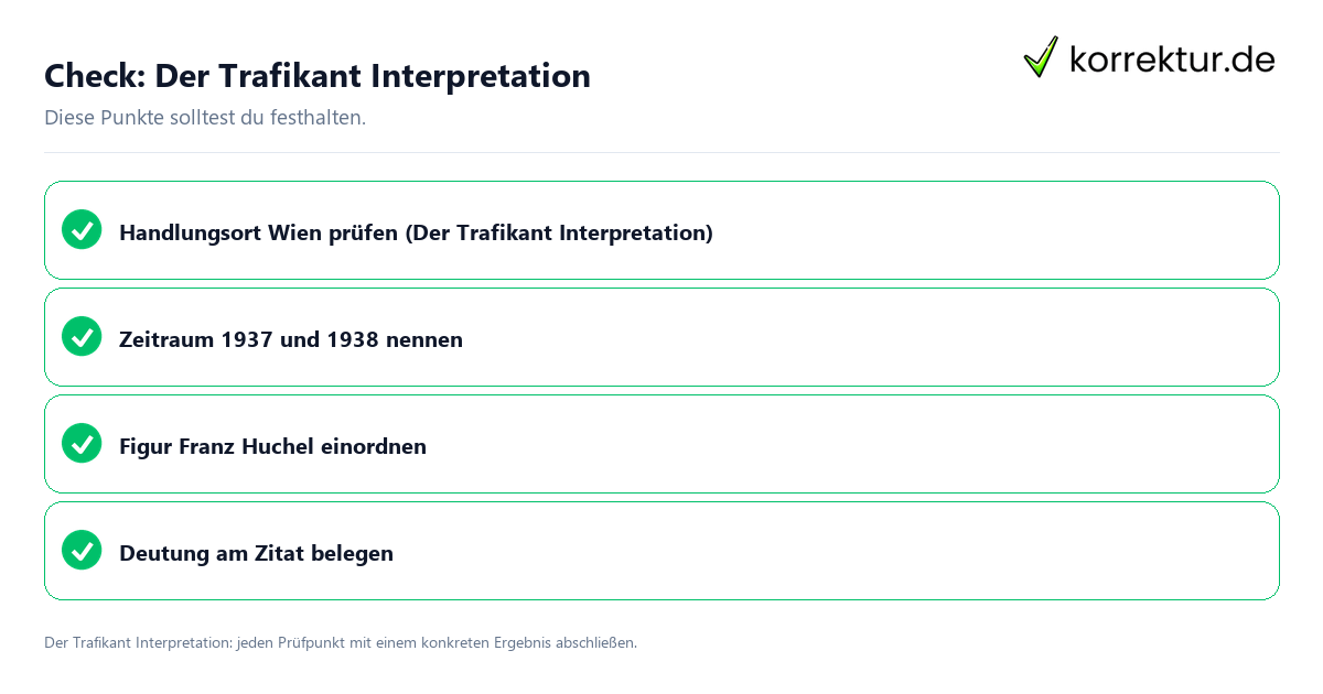 Check: Der Trafikant Interpretation Der Trafikant Interpretation mit einer themenspezifischen Checkliste