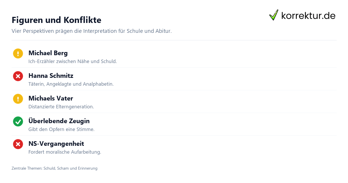 Der Vorleser: Roman von Schlink, Figuren und zentrale Themen