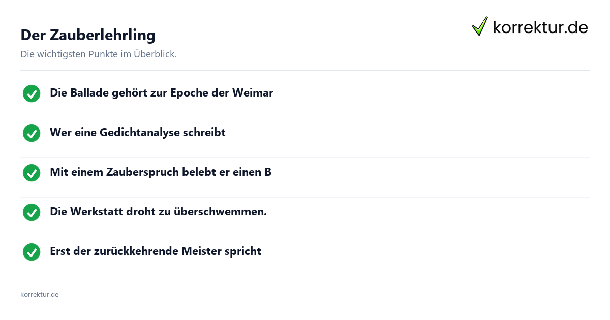 Der Zauberlehrling: Überblick