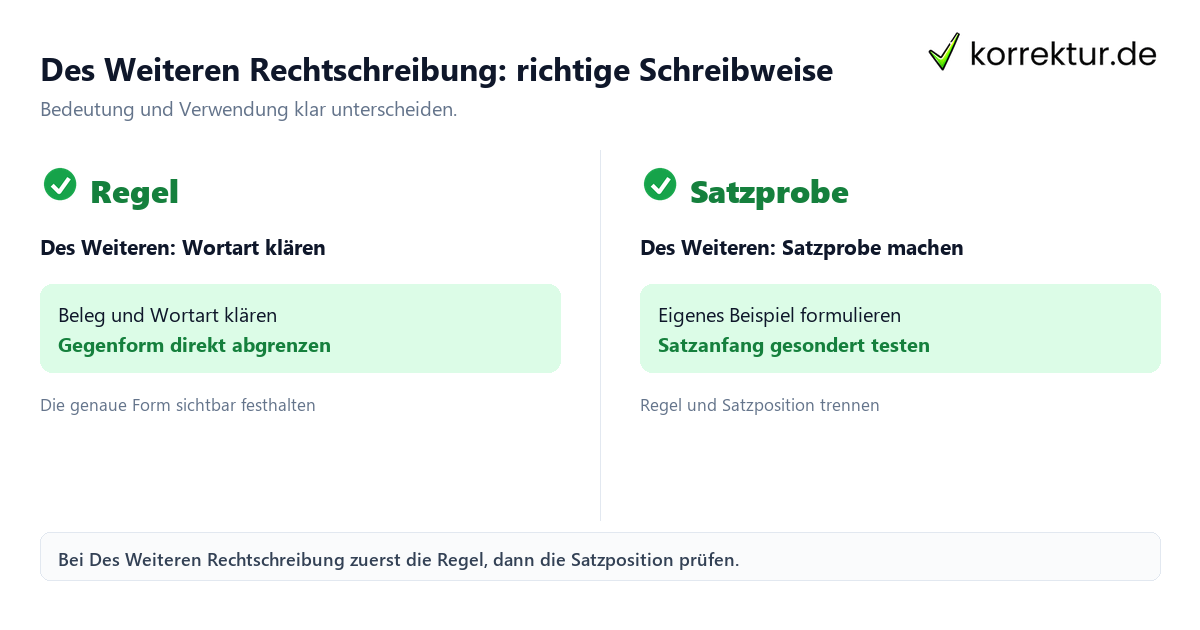 Des Weiteren Rechtschreibung: richtige Schreibweise Des Weiteren Rechtschreibung: richtige Schreibweise mit Bedeutung und passender Verwendung im Vergleich