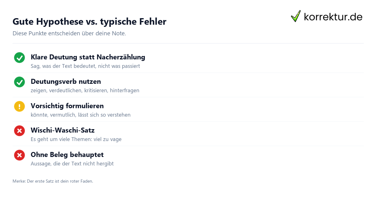 Deutungshypothese: typische Fehler und Qualitätsmerkmale