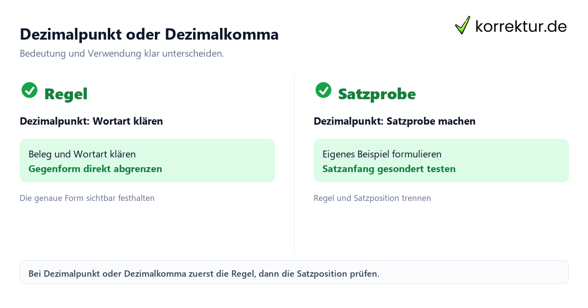 Dezimalpunkt oder Dezimalkomma Dezimalpunkt oder Dezimalkomma mit Bedeutung und passender Verwendung im Vergleich