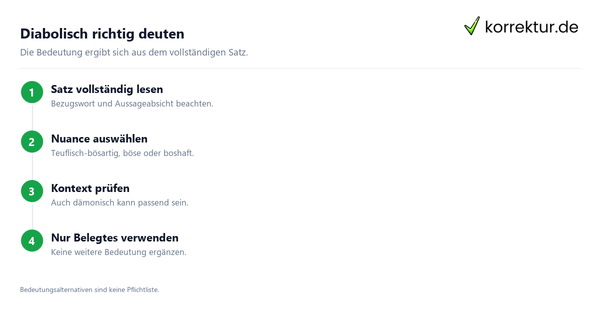 Diabolisch richtig deuten Was bedeutet „diabolisch“? Bedeutung im Satzkontext bestimmen