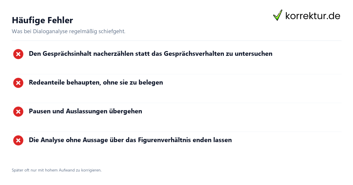 Eine Dialoganalyse überzeugend verfassen: häufige Fehler