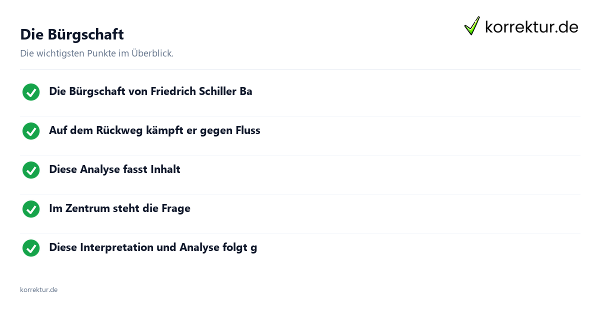 Die Bürgschaft Die Bürgschaft: Überblick