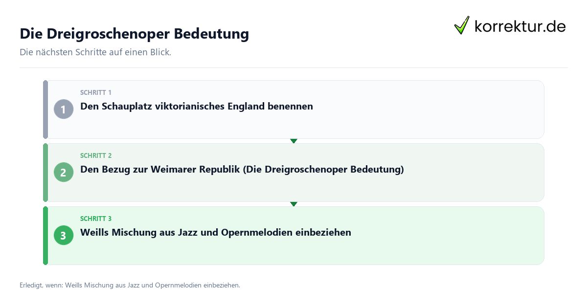 Die Dreigroschenoper Bedeutung mit einem Ablauf aus Prüfung, Kontakt und Dokumentation