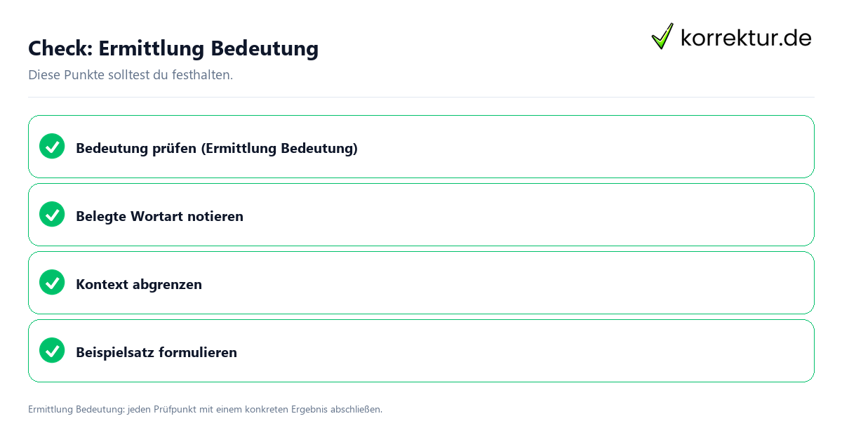 Ermittlung Bedeutung mit einer themenspezifischen Checkliste