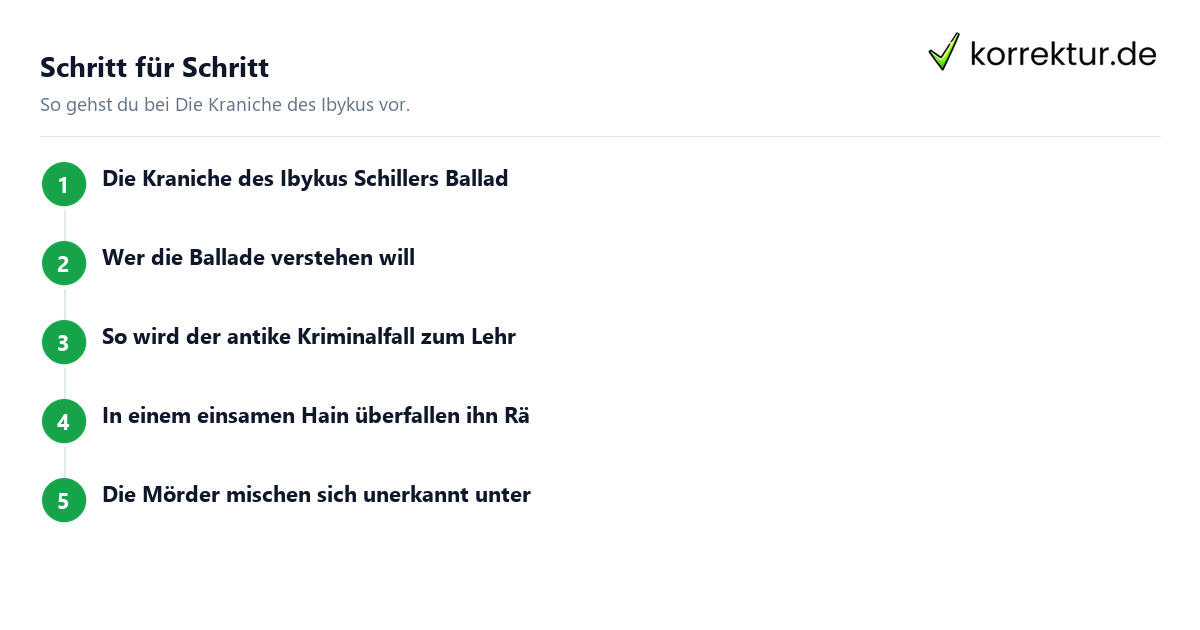 Schritt für Schritt Die Kraniche des Ibykus: Schritte
