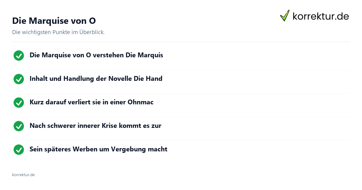 Die Marquise von O: Überblick