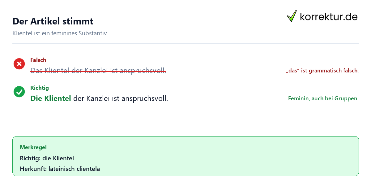 Die oder das Klientel – welcher Artikel stimmt? Richtige Verwendung