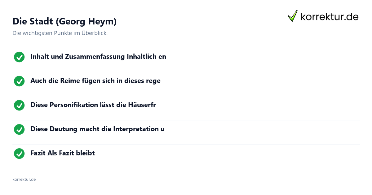 Die Stadt (Georg Heym) Die Stadt (Georg Heym): Überblick