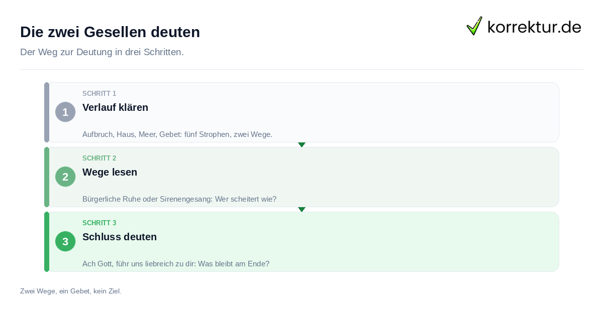 Die zwei Gesellen deuten: Vorgehen in drei Schritten