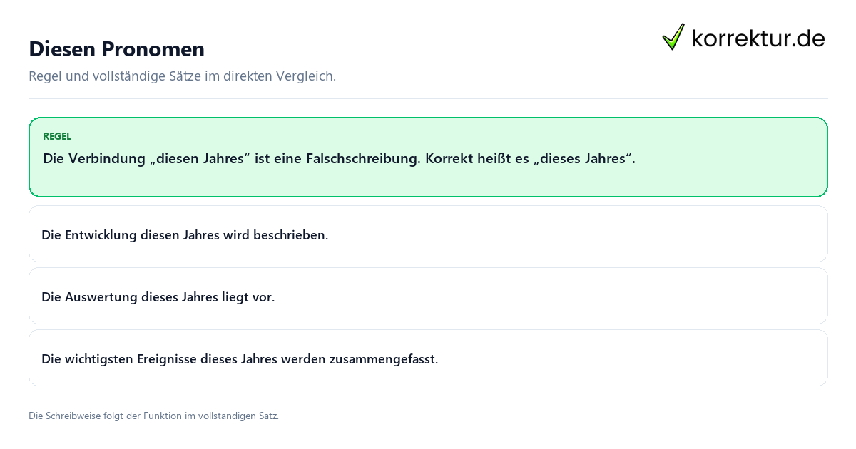 Diesen Pronomen Konkrete Regel und vollständige Beispielsätze zu Diesen Pronomen