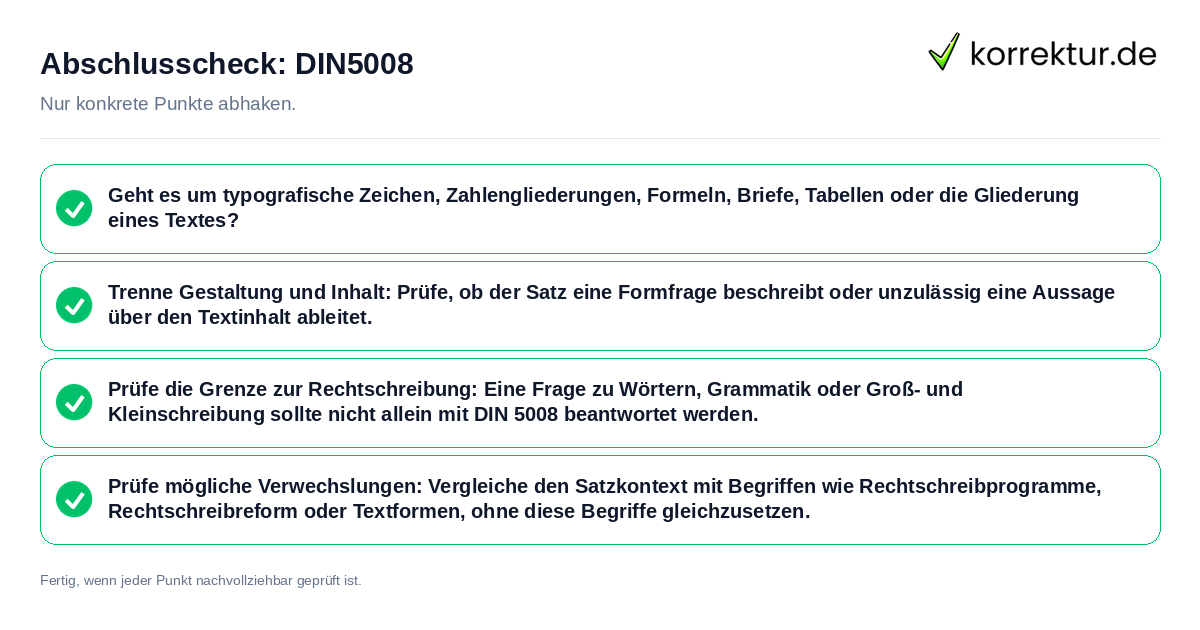 Abschlusscheck: DIN5008 Konkreter Abschlusscheck zu DIN5008