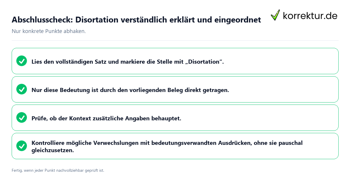 Konkreter Abschlusscheck zu Disortation verständlich erklärt und eingeordnet