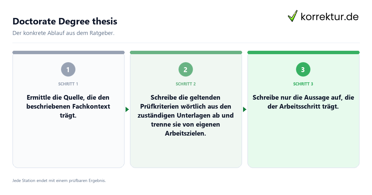 Doctorate Degree thesis Konkrete Schritte zu Doctorate Degree thesis