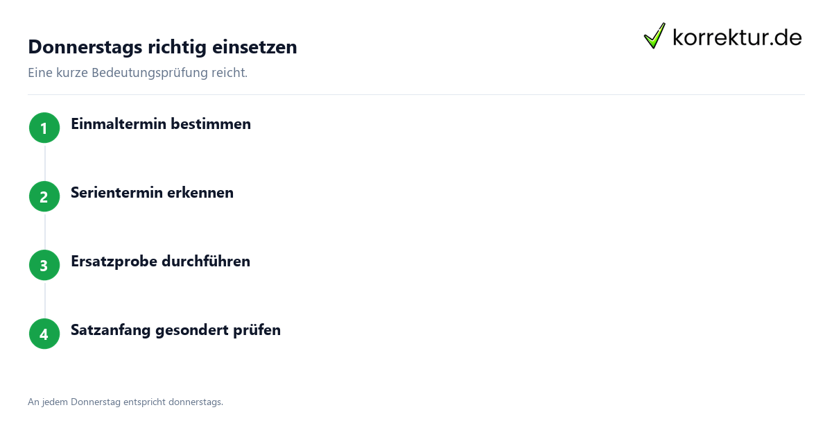 Donnerstags richtig einsetzen Donnerstag oder donnerstags prüfen