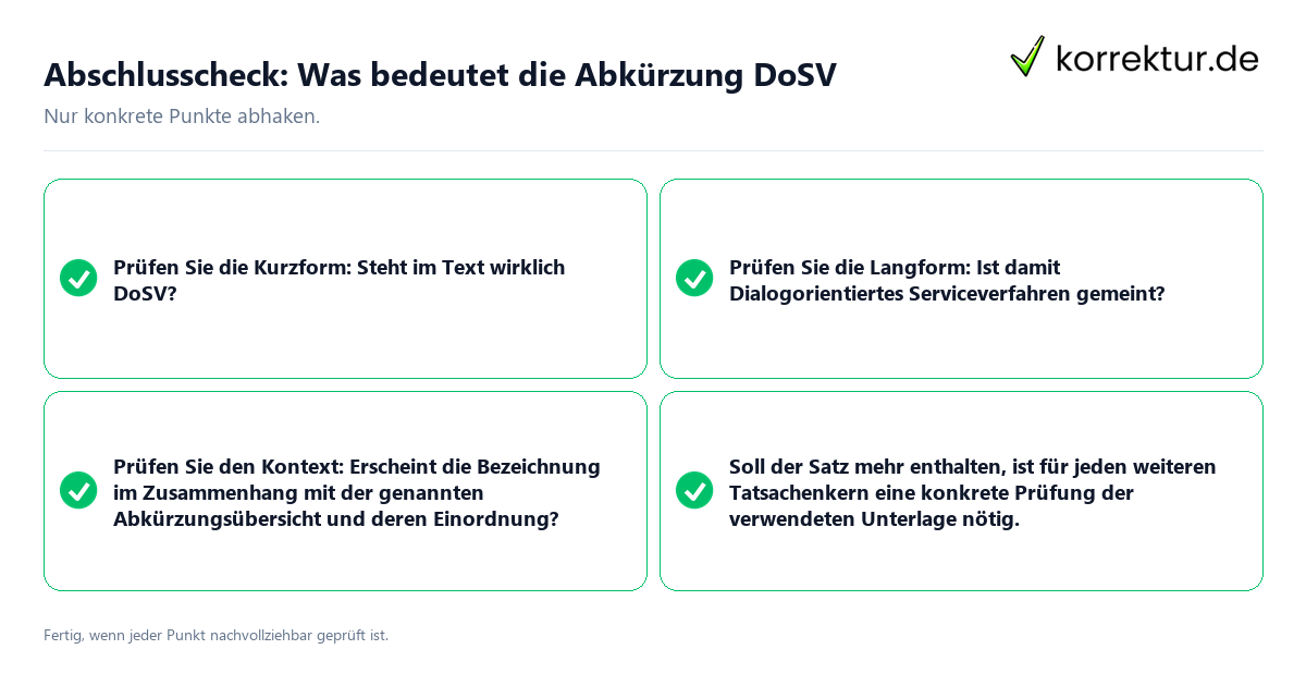 Abschlusscheck: Was bedeutet die Abkürzung DoSV Konkreter Abschlusscheck zu Was bedeutet die Abkürzung DoSV