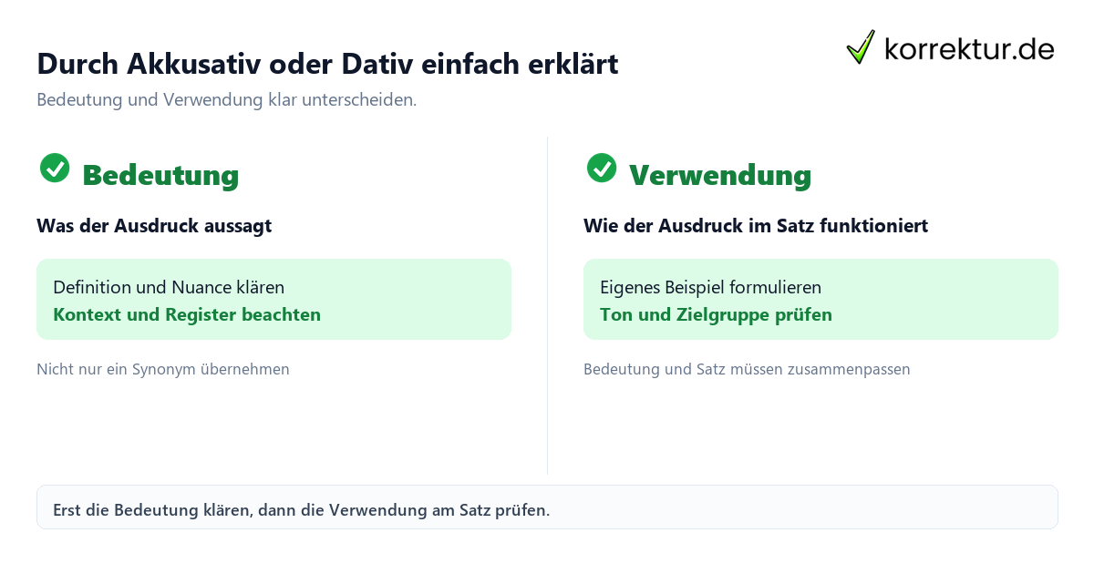 Durch Akkusativ oder Dativ einfach erklärt mit Bedeutung und passender Verwendung im Vergleich