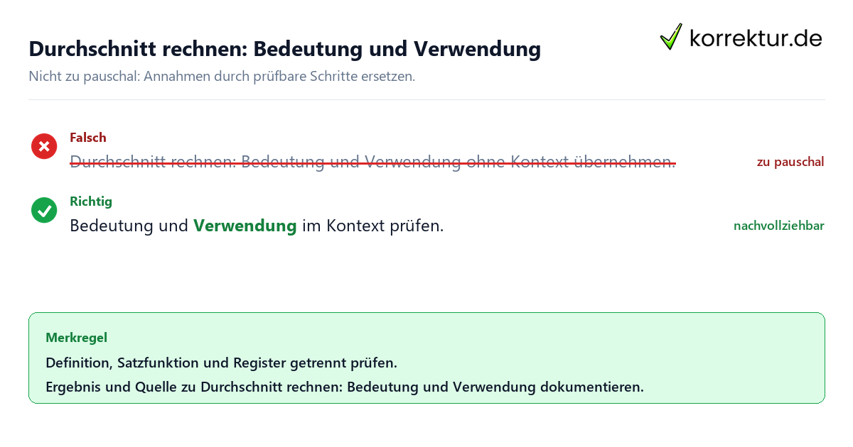 Durchschnitt rechnen: Bedeutung und Verwendung Ungeeignete und belastbare Vorgehensweise bei Durchschnitt rechnen: Bedeutung und Verwendung